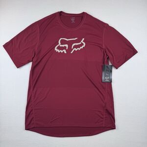 Fox Ranger Men's Short Sleeve Fox Head MTB Cycling Jersey Red Medium